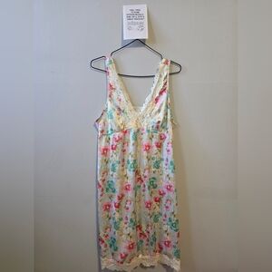Max Studio Floral Chemise with Lace Trim